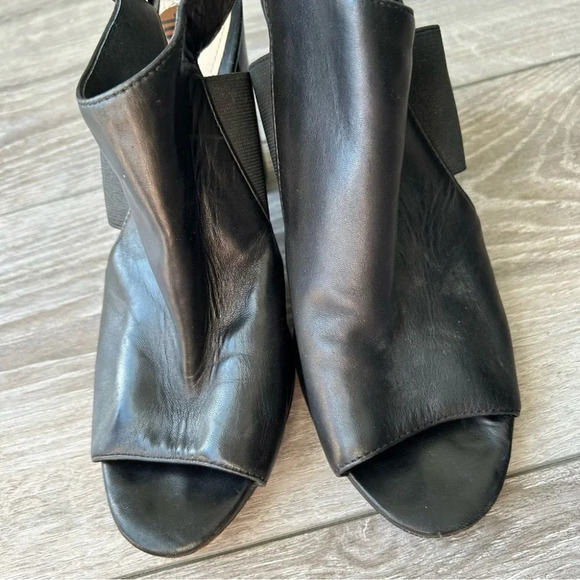 VINCE CAMUTO Vamelia Black Genuine Leather  Open Toe Booties - Picture 4 of 15
